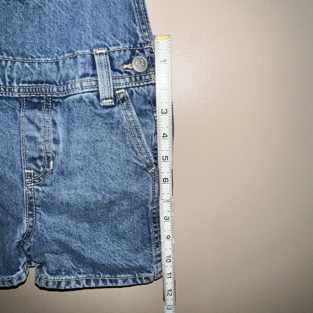 Disney Mickey Minnie Mouse Denim Bib Overalls Shortalls Y2k Size 5 Embroidered